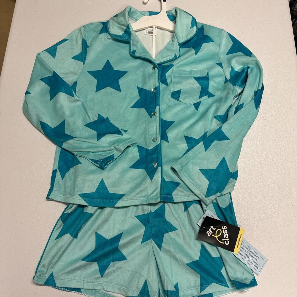 Art Class Pajama Set Soft Comfortable w/ Blue Stars